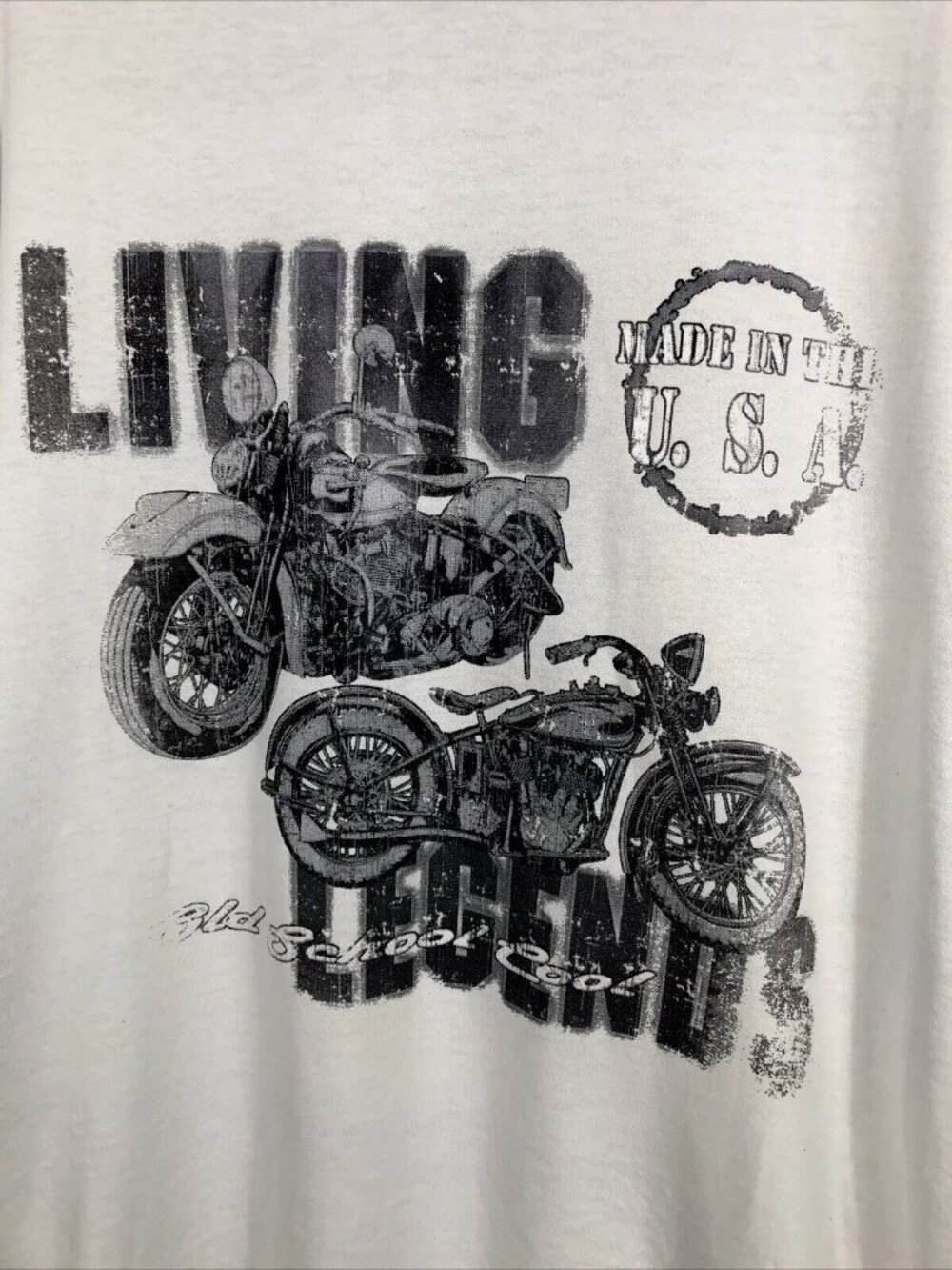 Men’s White T-Shirt Old School Living Legends Shirt Size Adult  XLarge - Picture 2 of 7